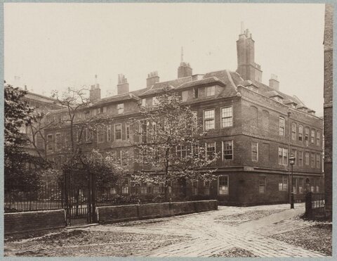 Vintage Brick Courtyard Building