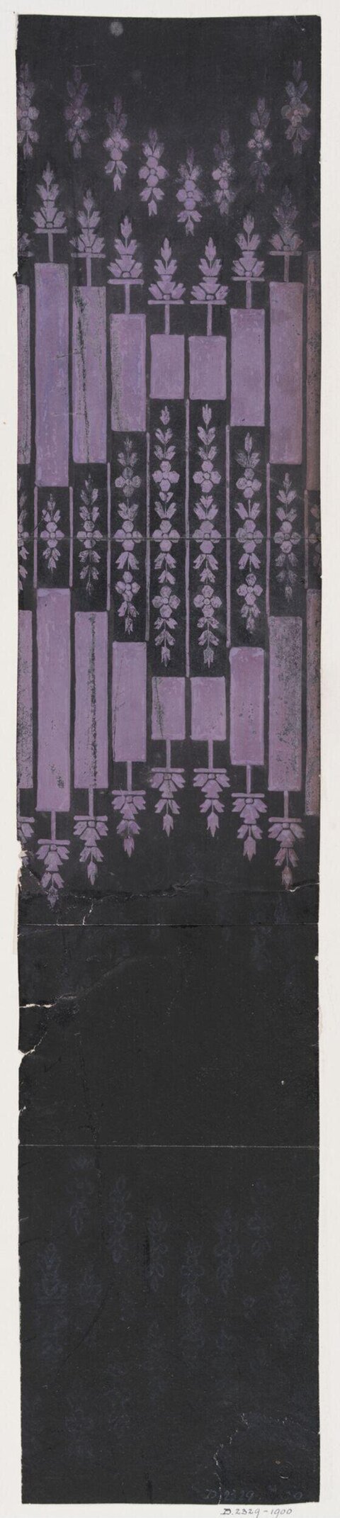 Purple Black Geometric Floral Pattern Sample