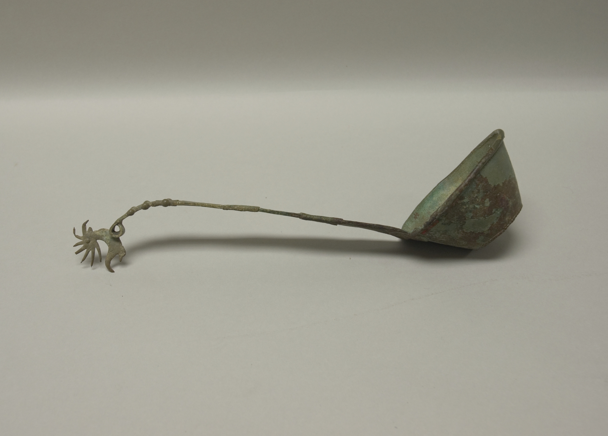 Ancient Decorated Bronze Ladle