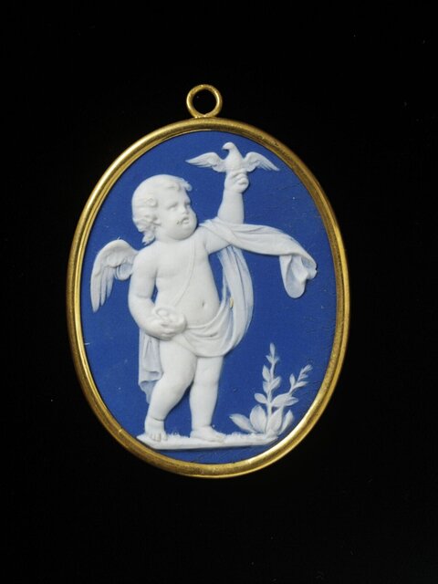 Oval Cherub Cameo Pendant