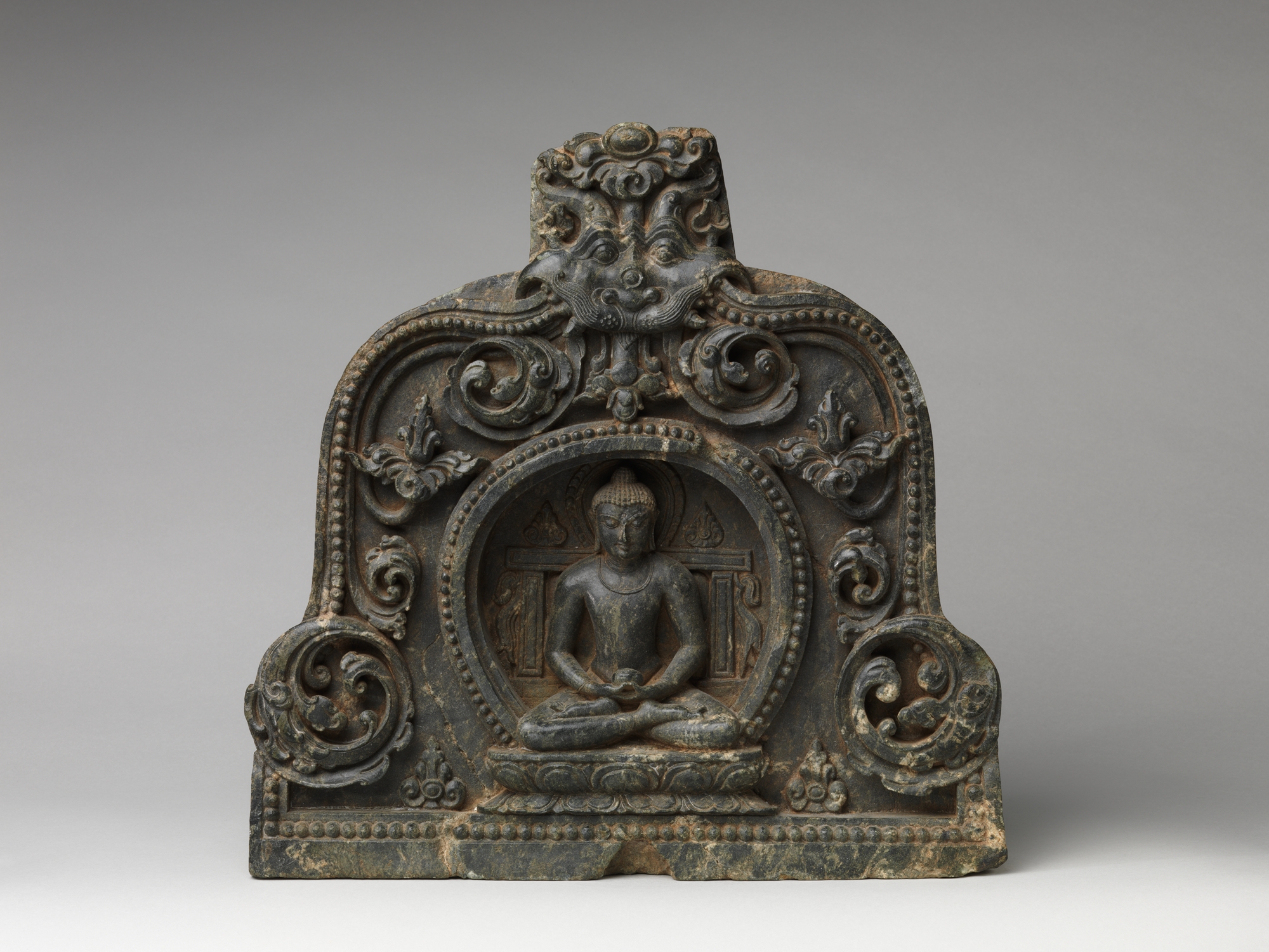 Ancient Stone Carved Buddha Shrine