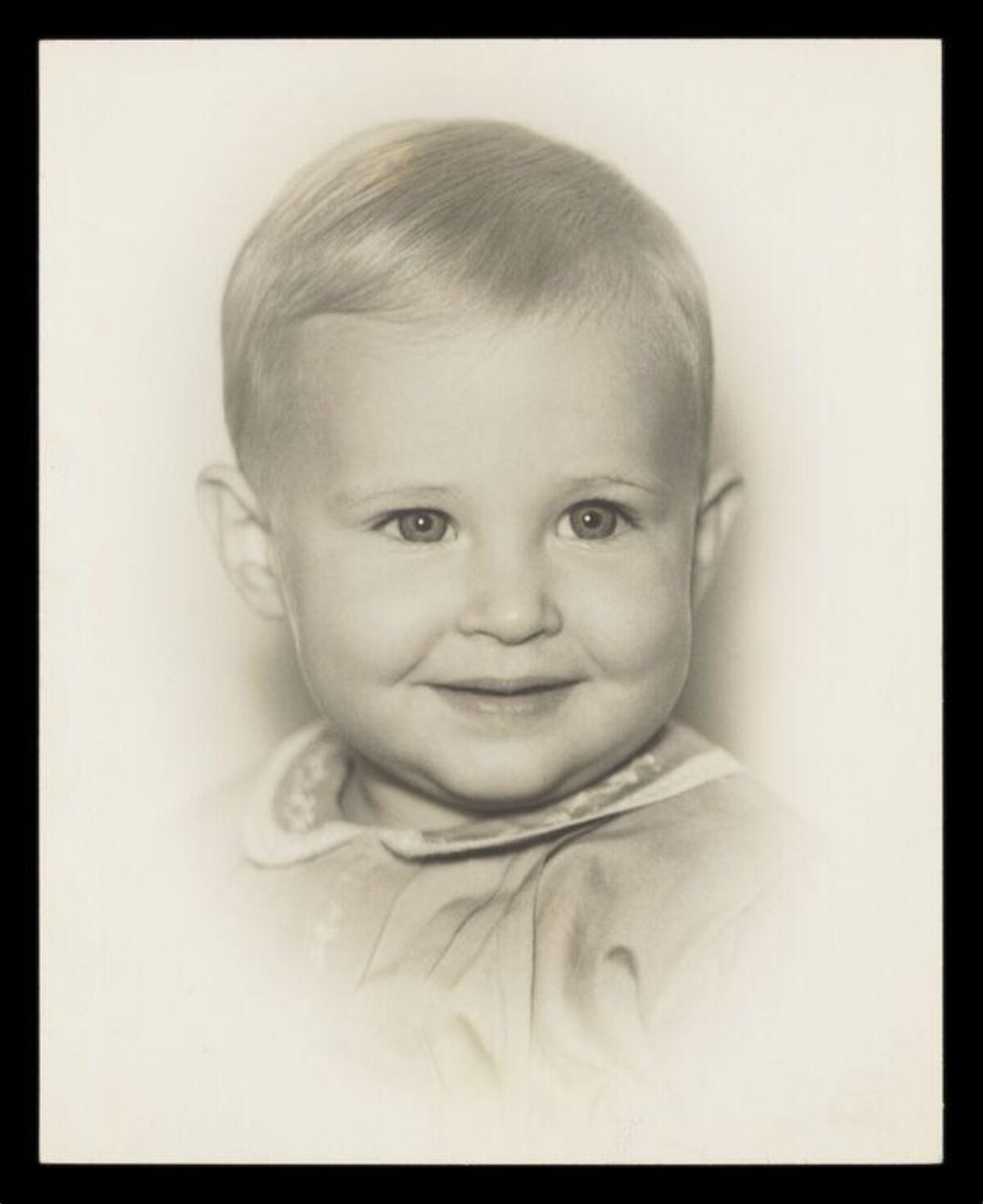 Vintage Studio Portrait of Smiling Baby