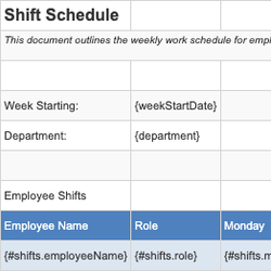 Shift Schedule