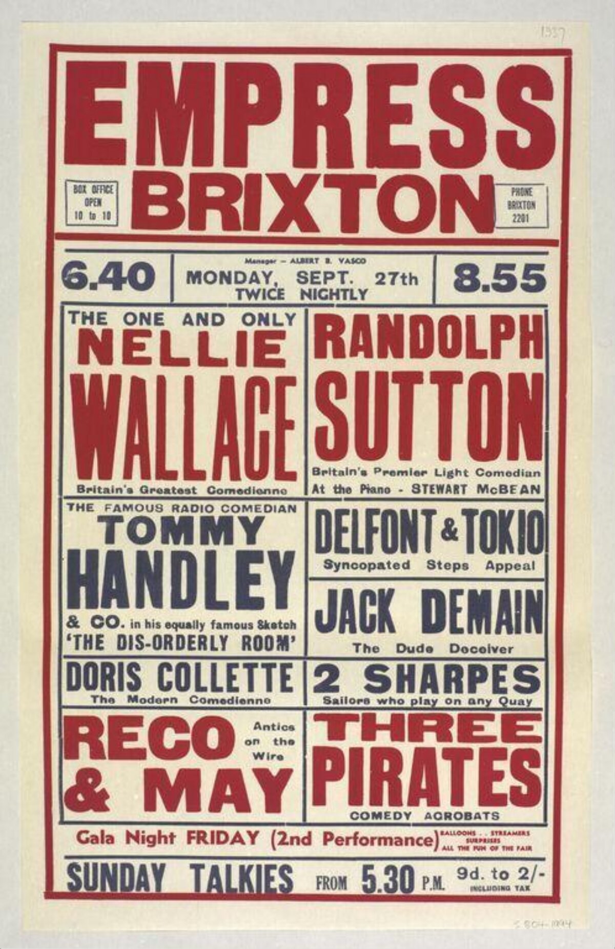 Vintage Empress Brixton Variety Show Poster