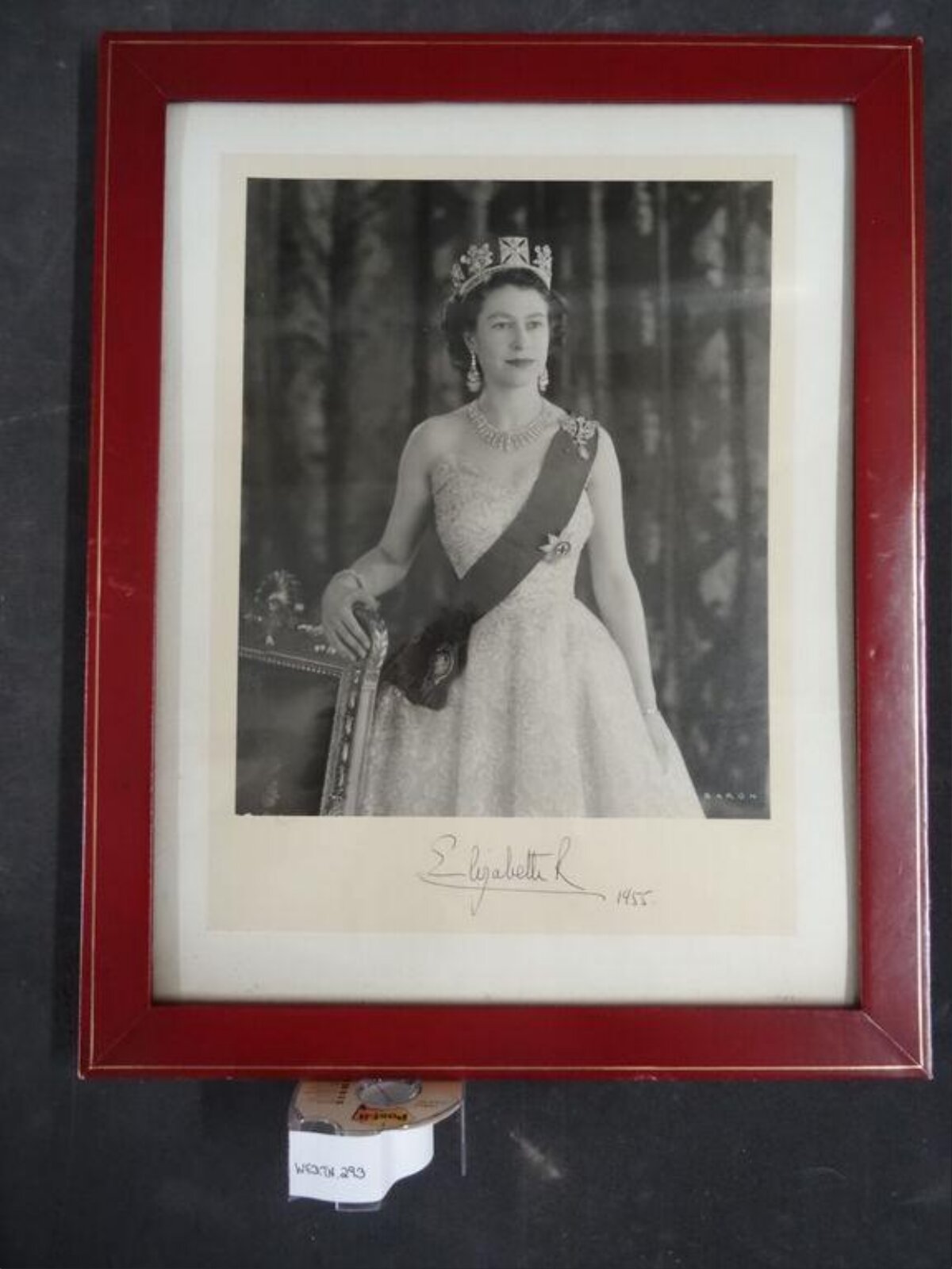 Signed 1955 Portrait of Queen Elizabeth II