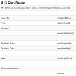Gift Certificate