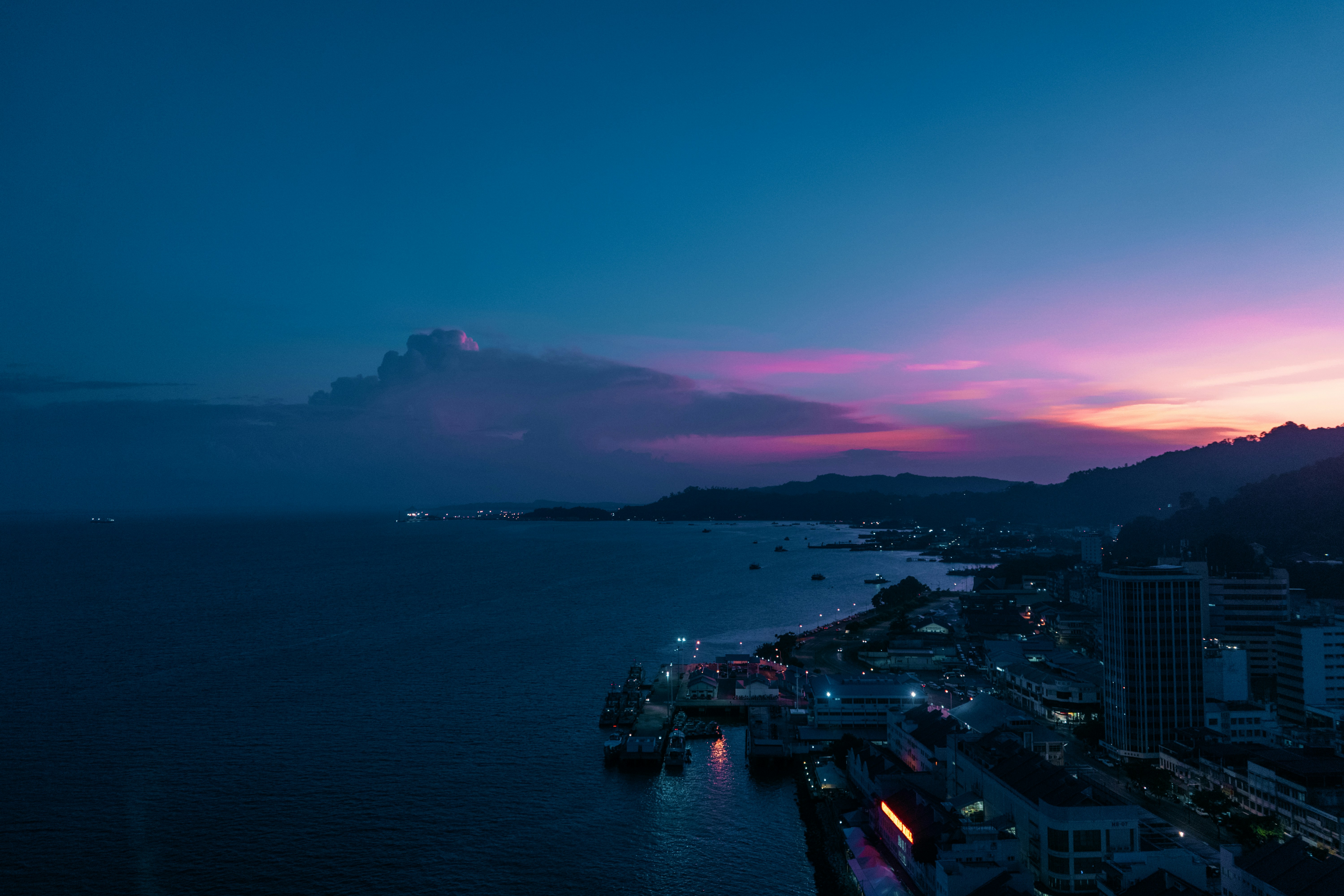 Port City Dusk Seaside View