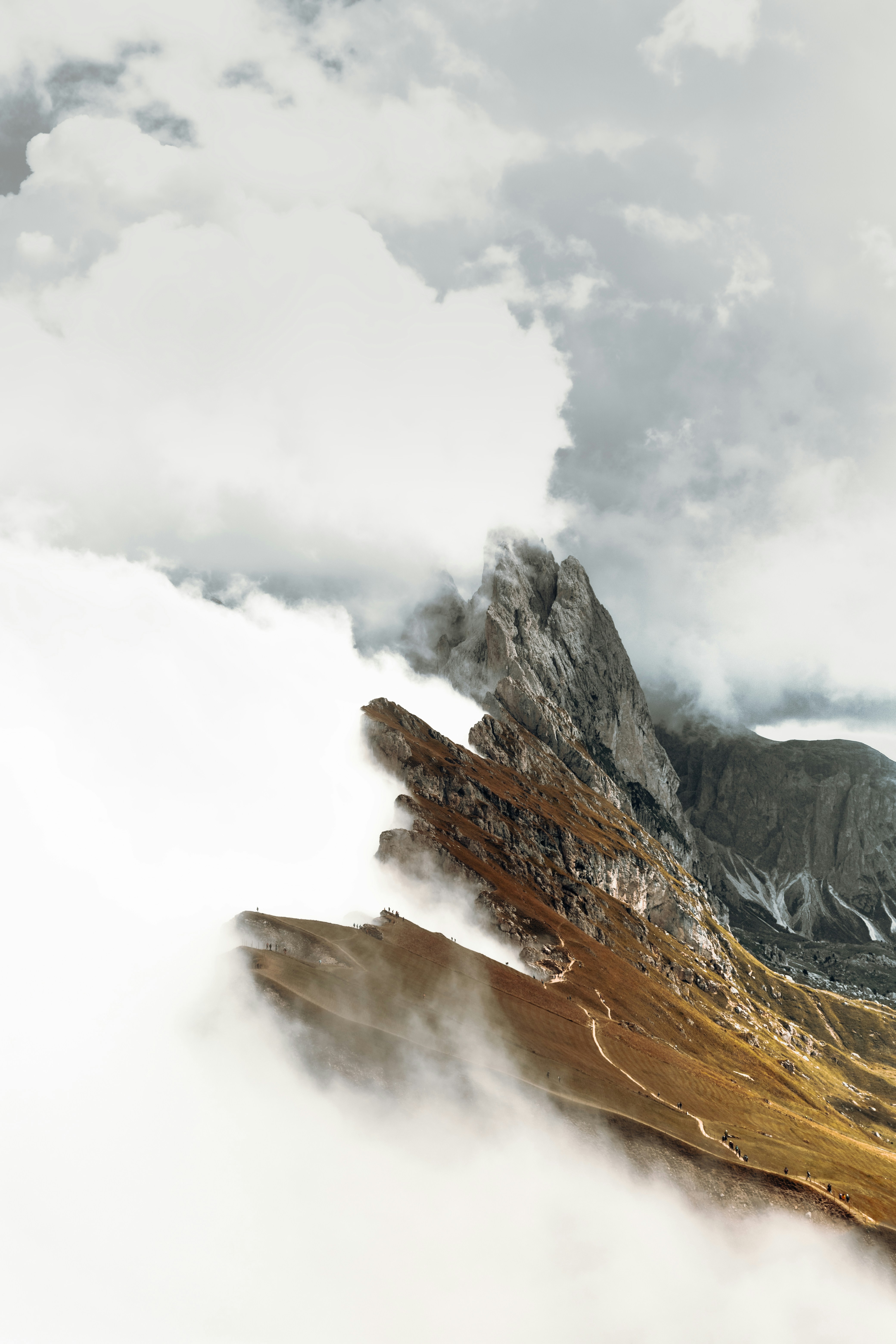 Mountain Ridge Above Clouds