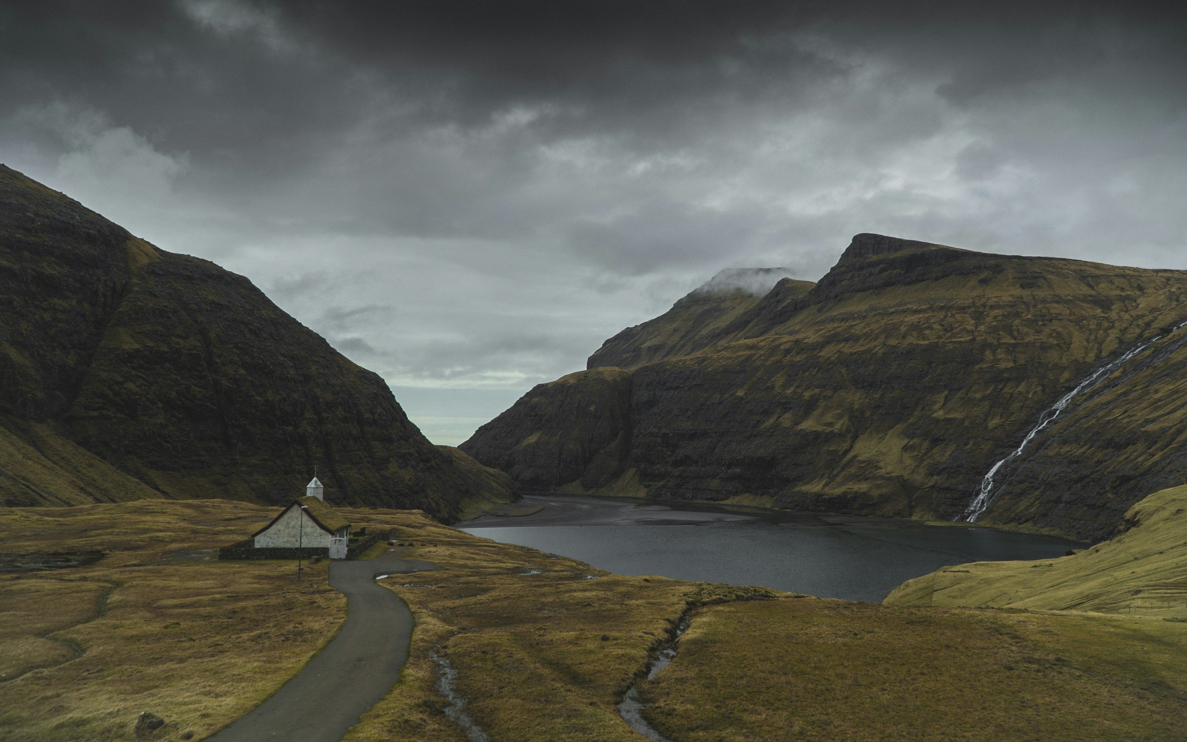 Lonely Chapel by Mountain Lake