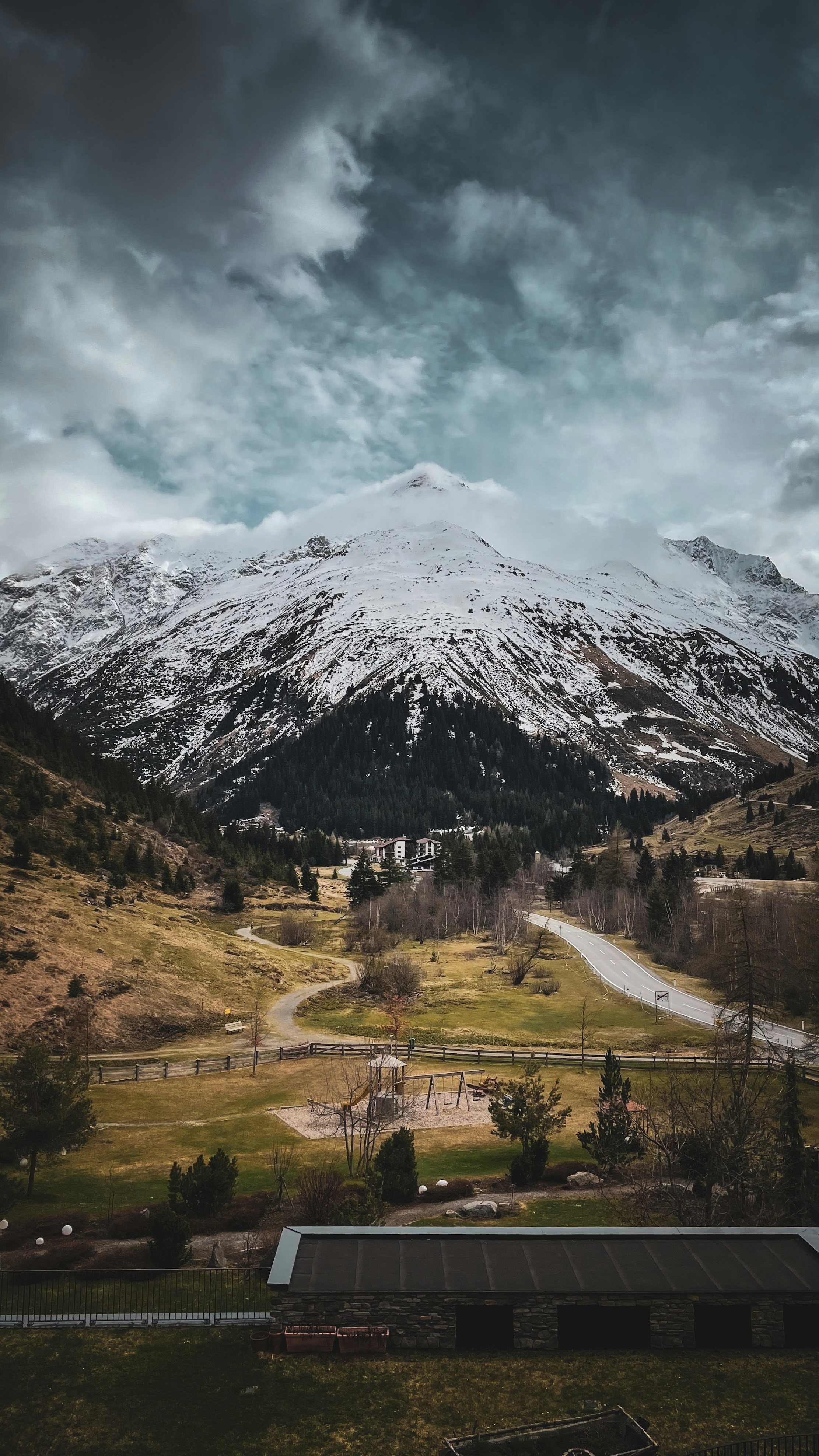 Snow-capped Mountain Valley Landscape