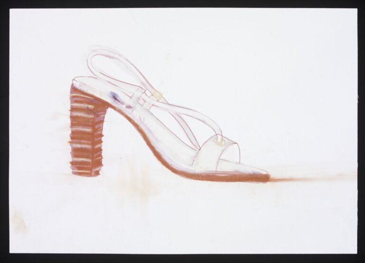 Watercolor Sketch of High Heel Sandal