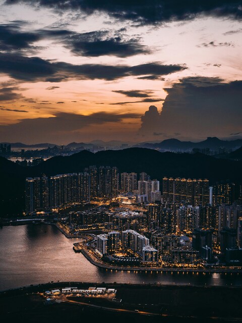 Dusk Waterfront City View