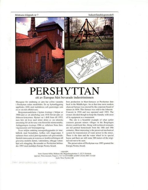 Pershyttan Industrial Heritage Leaflet