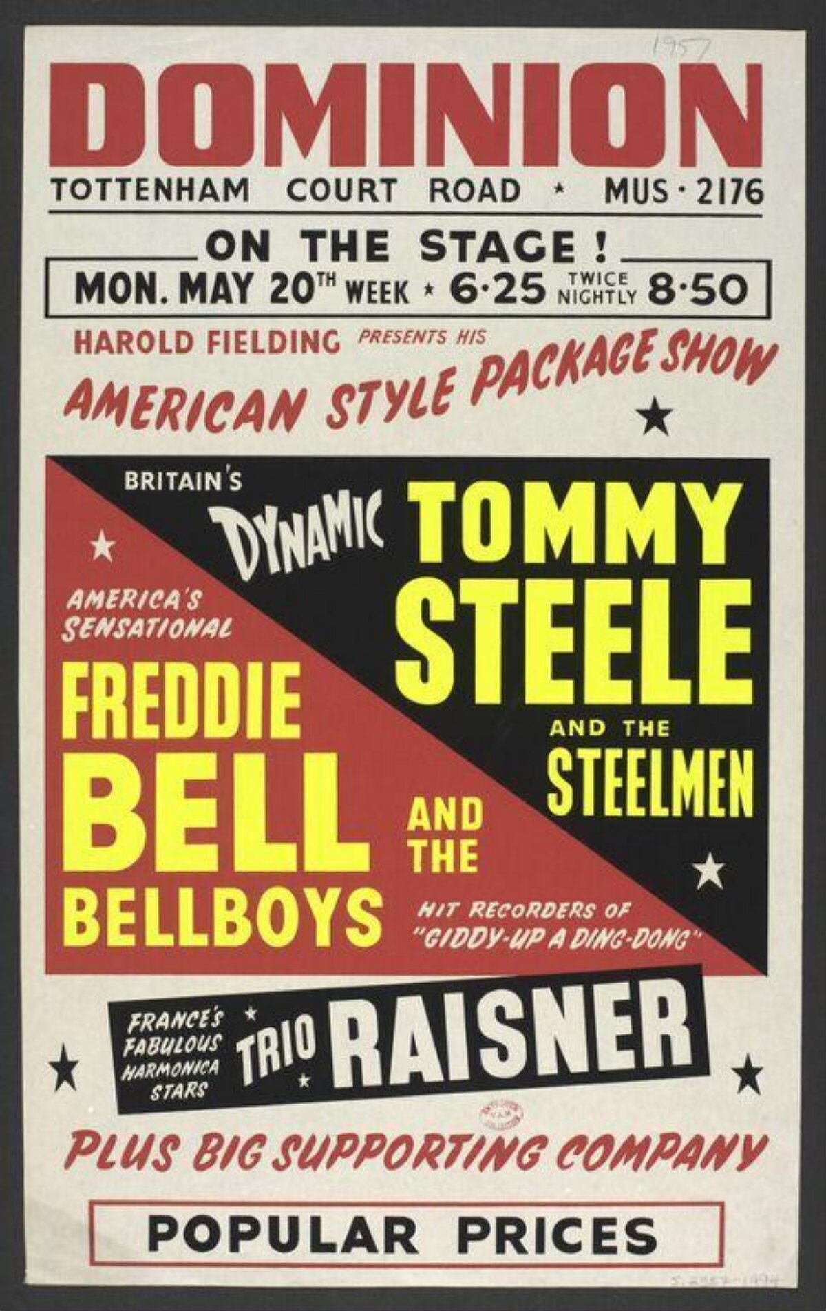 1957 Dominion Theatre Variety Show Poster