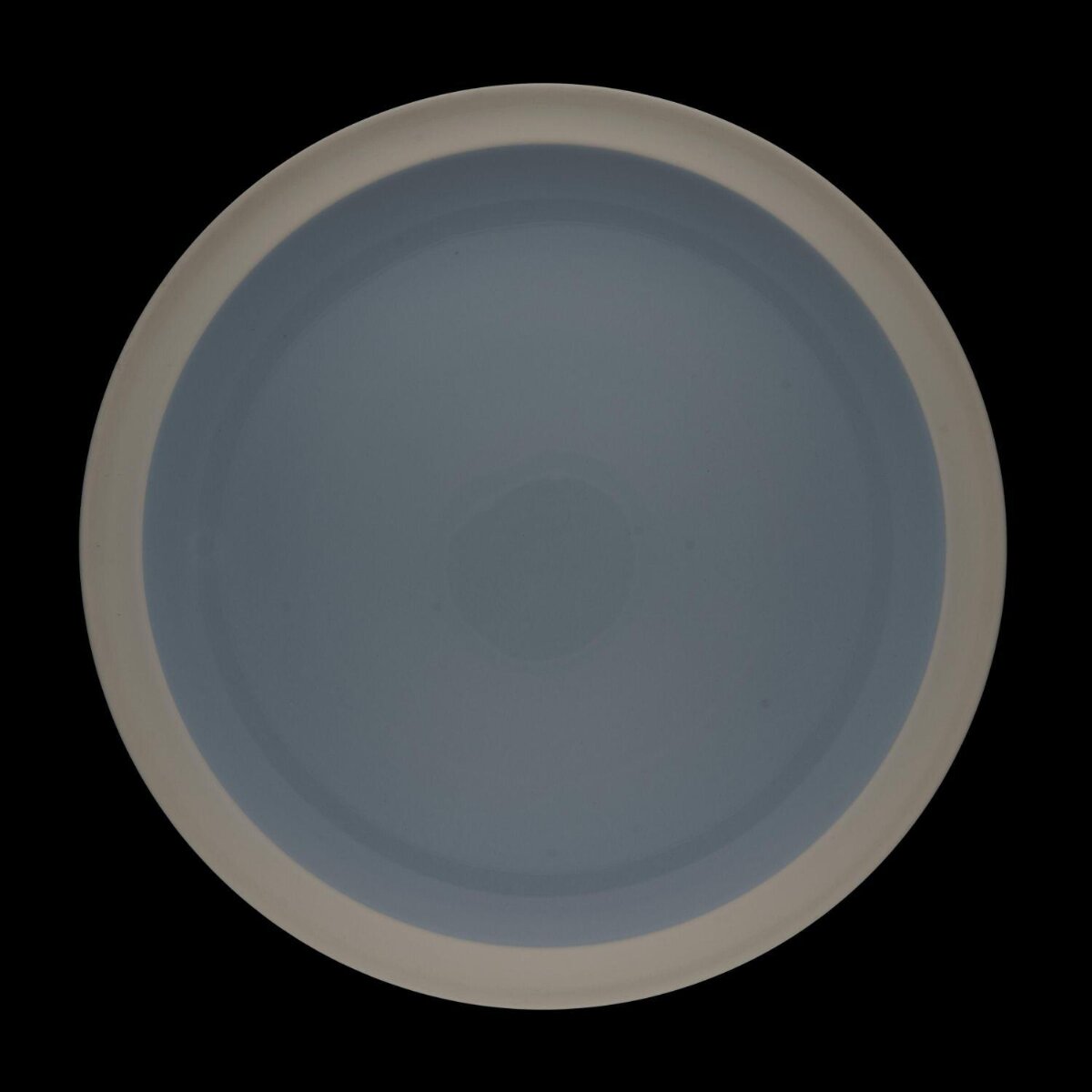 Round Blue Rimmed Ceramic Plate