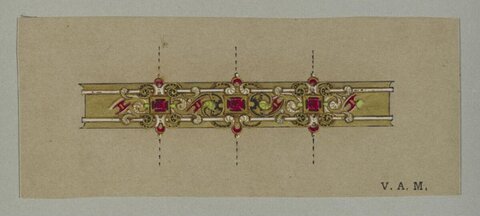 Vintage Gem Bracelet Design Sketch