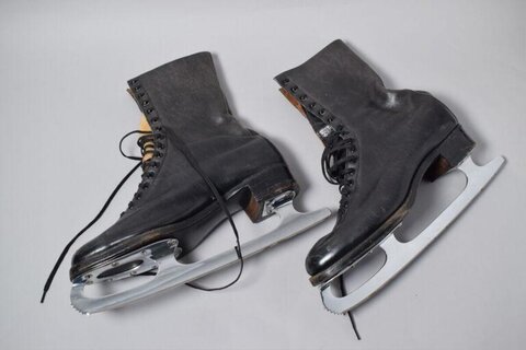Pair of Vintage Leather Ice Skates