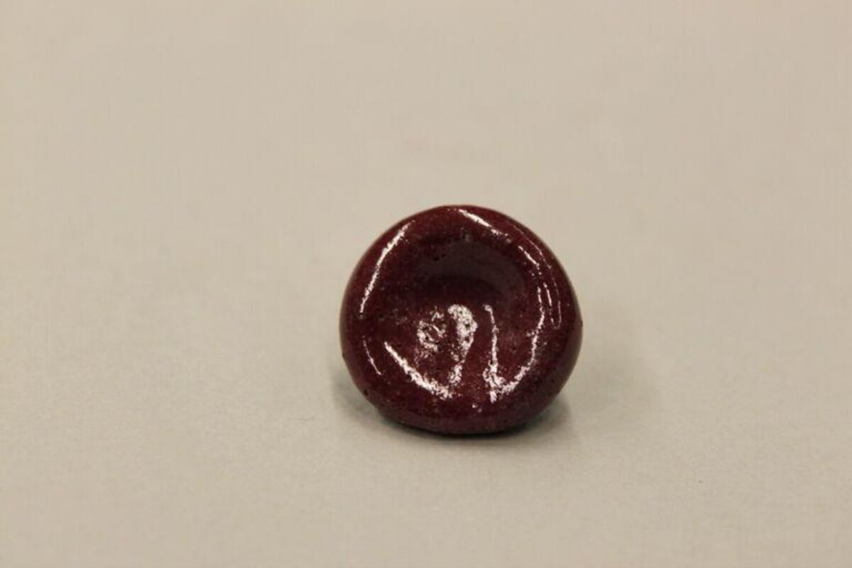 Small Deep Red Glazed Ceramic Dish