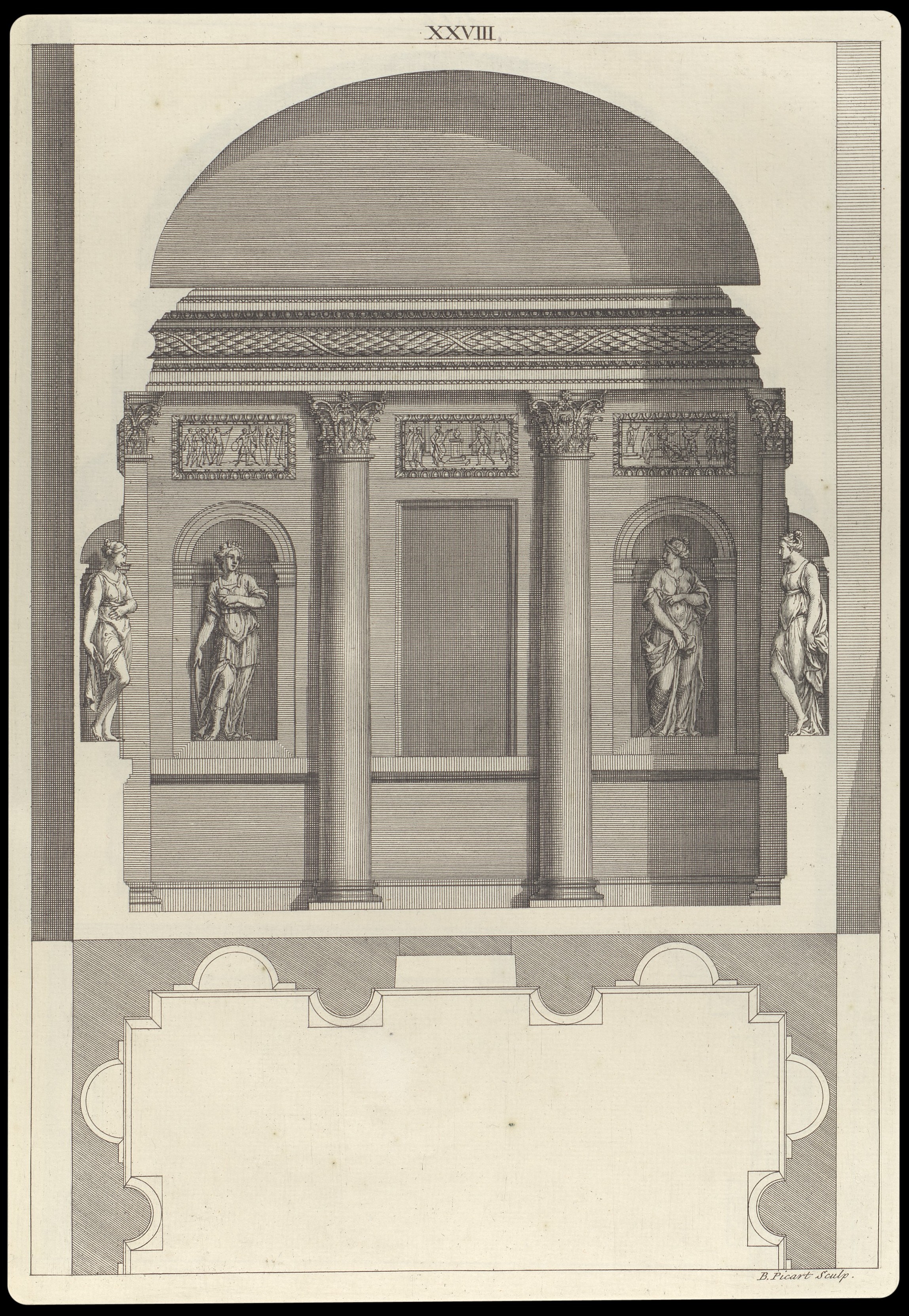 Classical Building Architectural Engraving