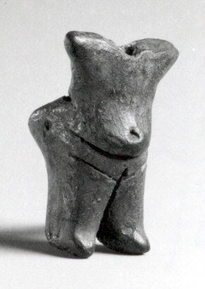 Ancient Pottery Bull Figurine