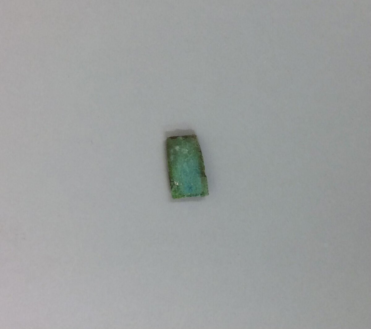 Small Rectangular Green Mineral Crystal