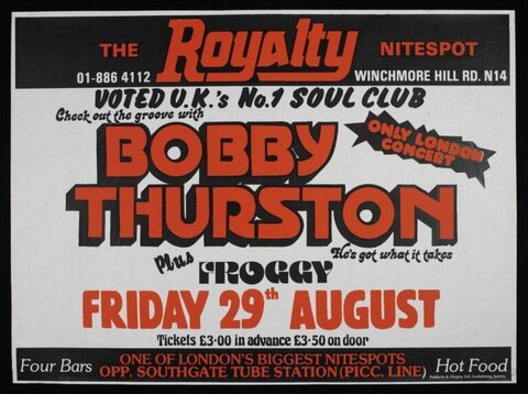 Bobby Thurston London Concert Poster