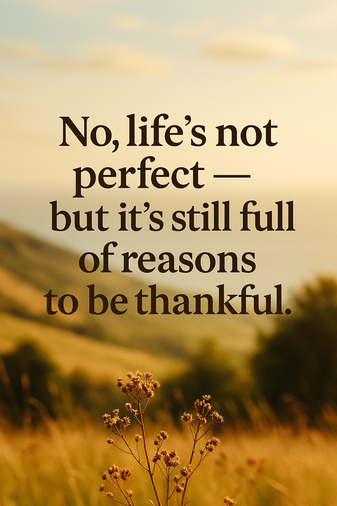 Gratitude Quote on Golden Countryside Landscape