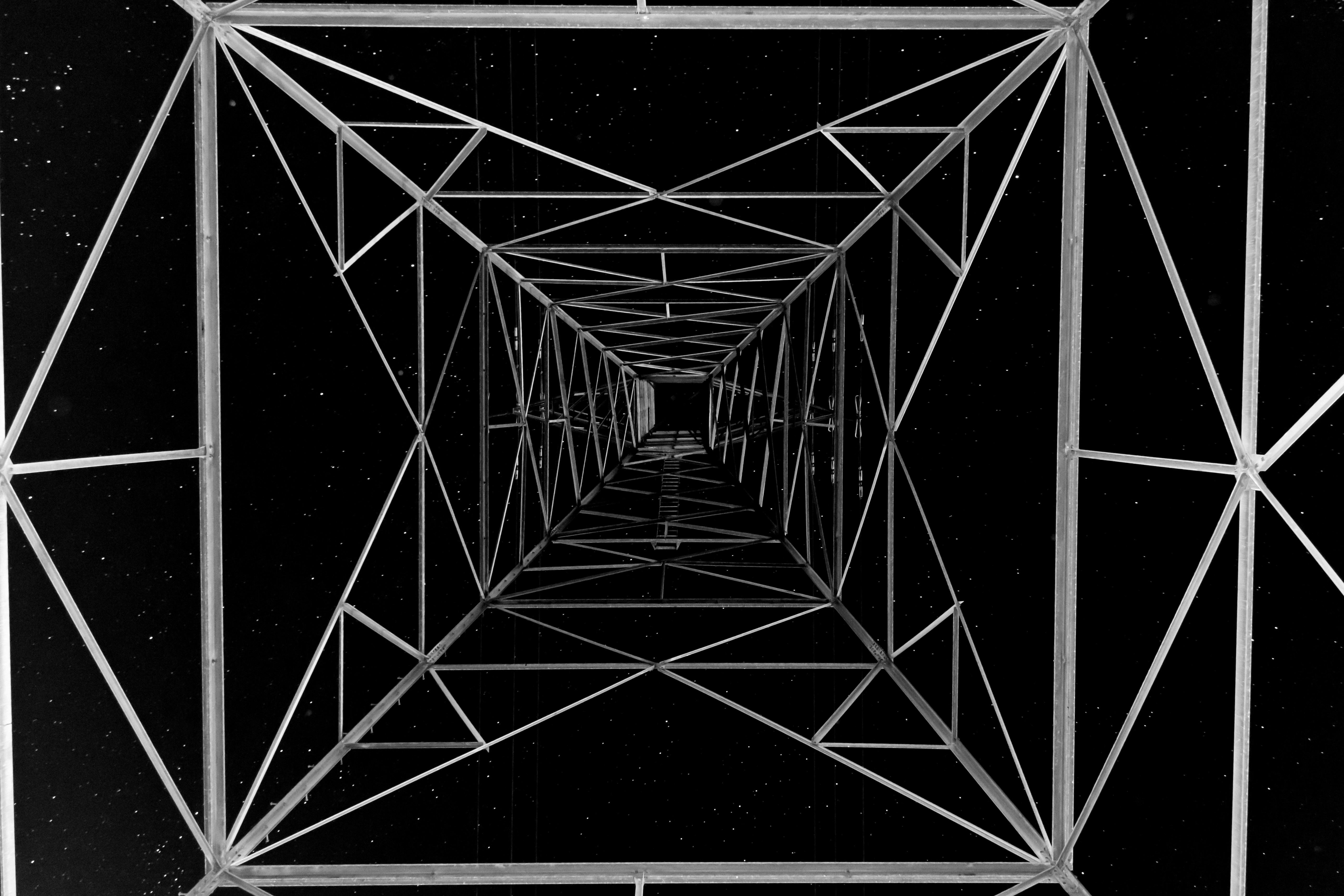 Starry Night From Inside Steel Tower