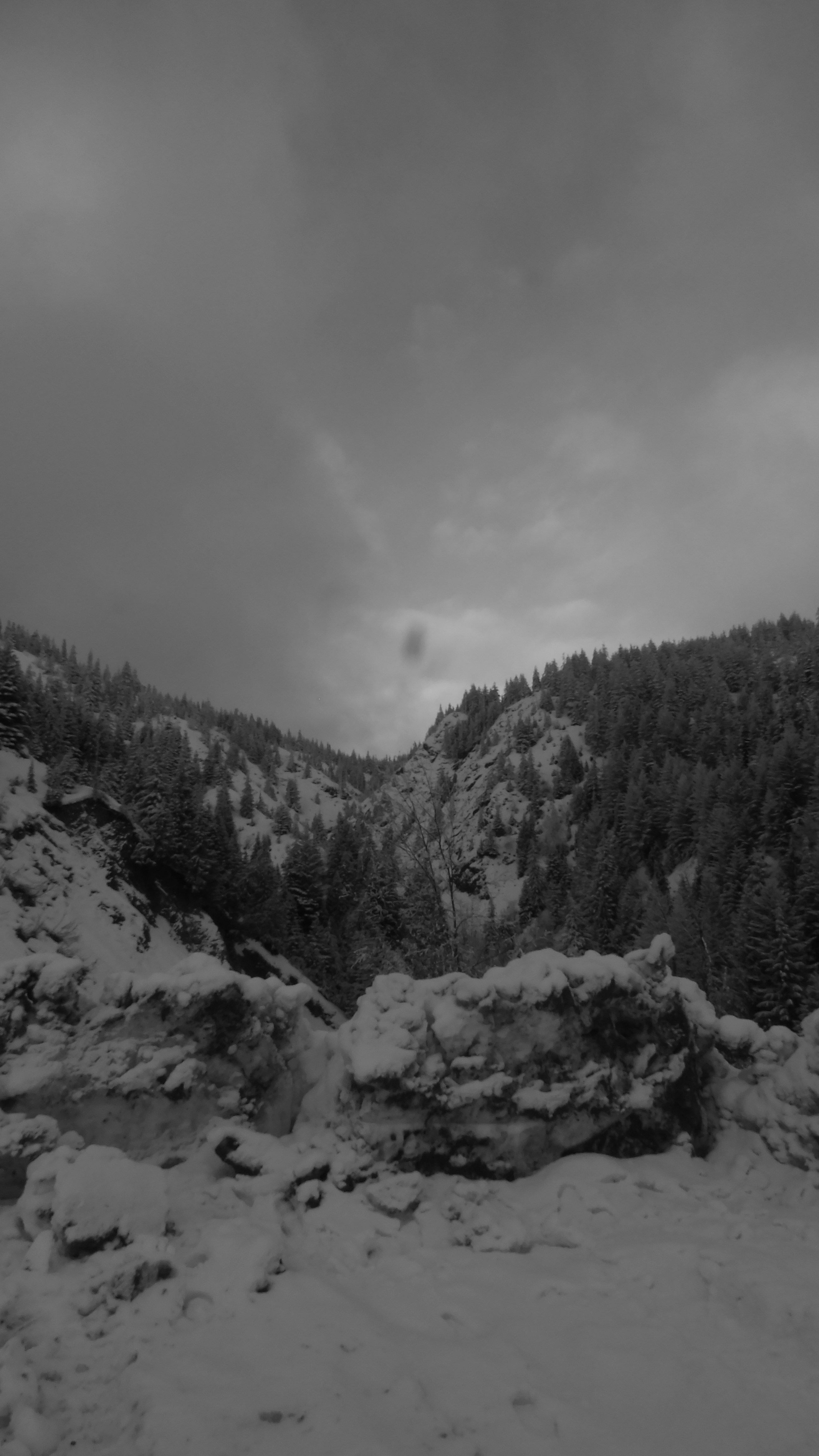 Snowy Mountain Valley Landscape