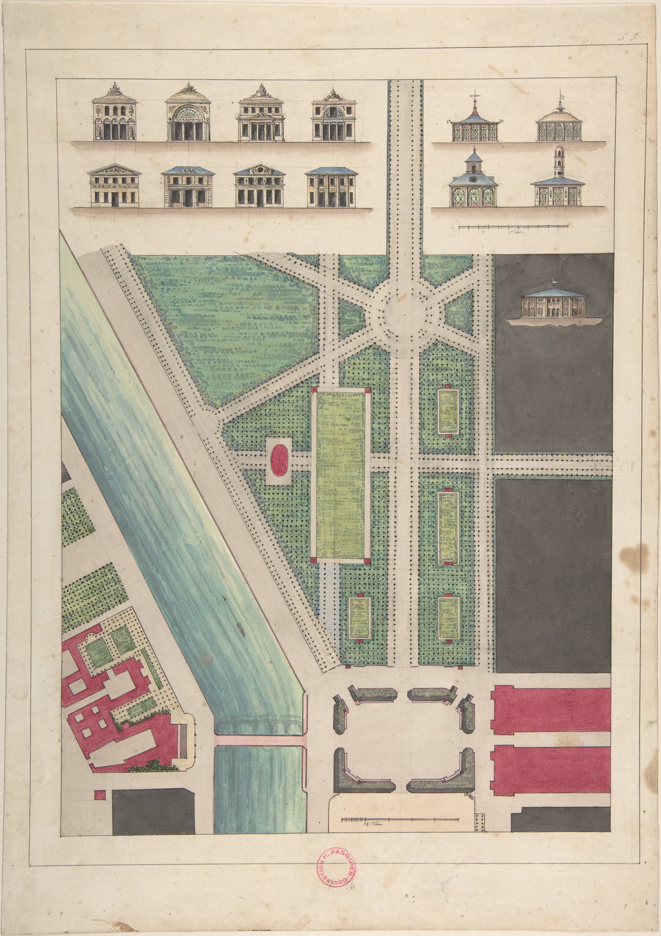 Neoclassical Architectural Site Plan