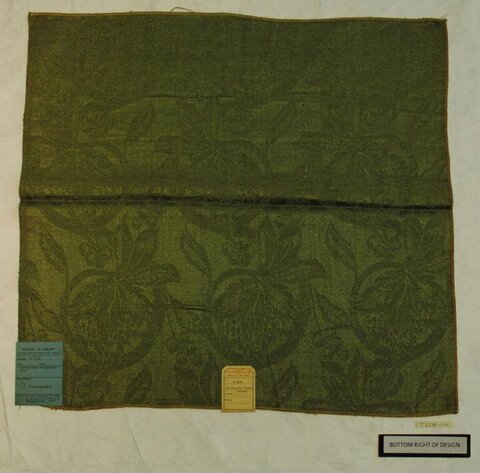 Antique Green Patterned Textile Fragment