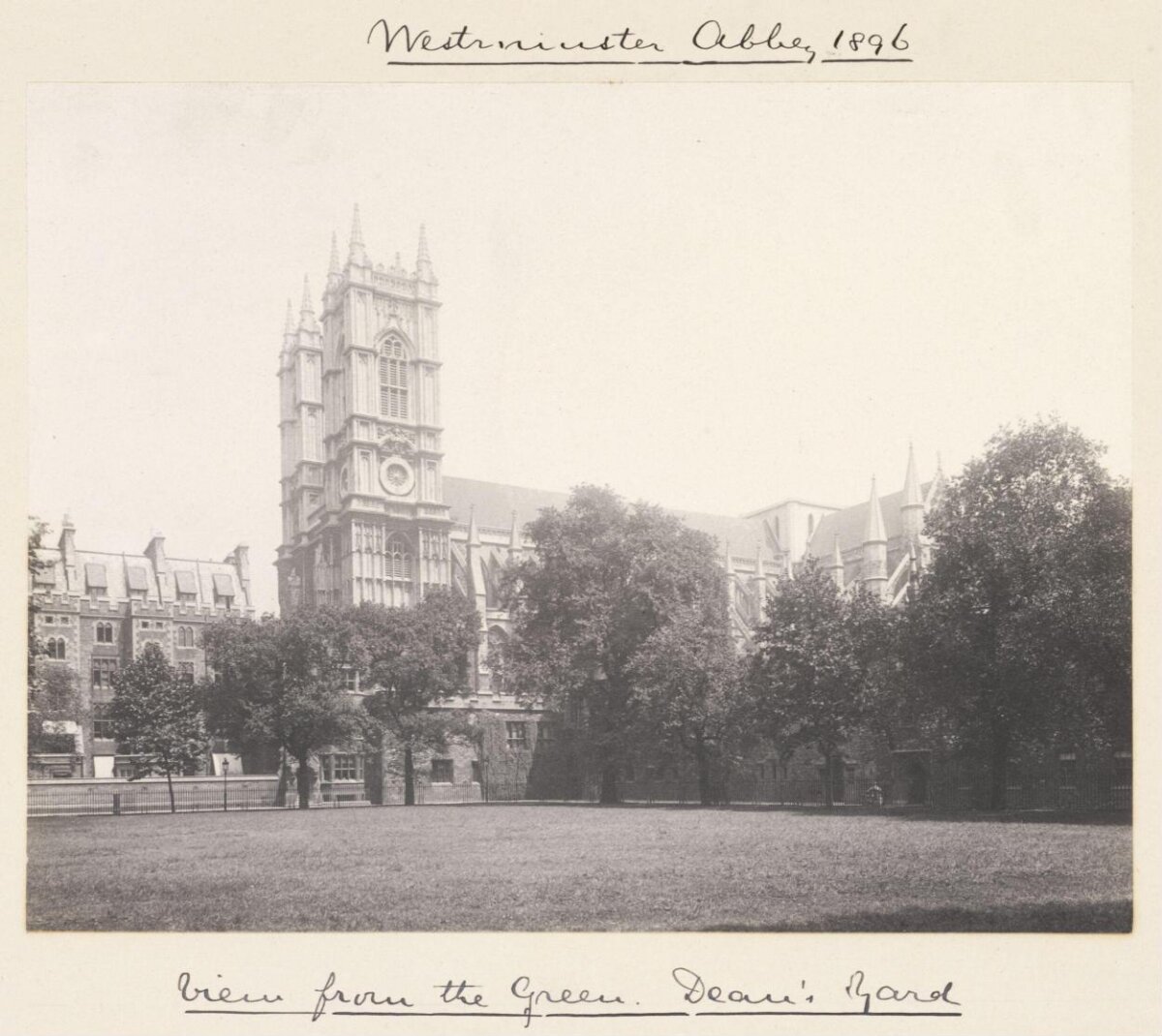 1896 Westminster Abbey Garden View
