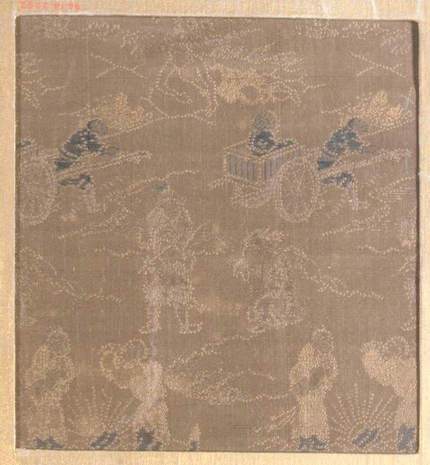 Antique Woven Silk Procession Fragment