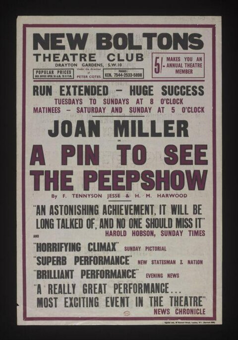 Vintage New Boltons Theatre Play Poster
