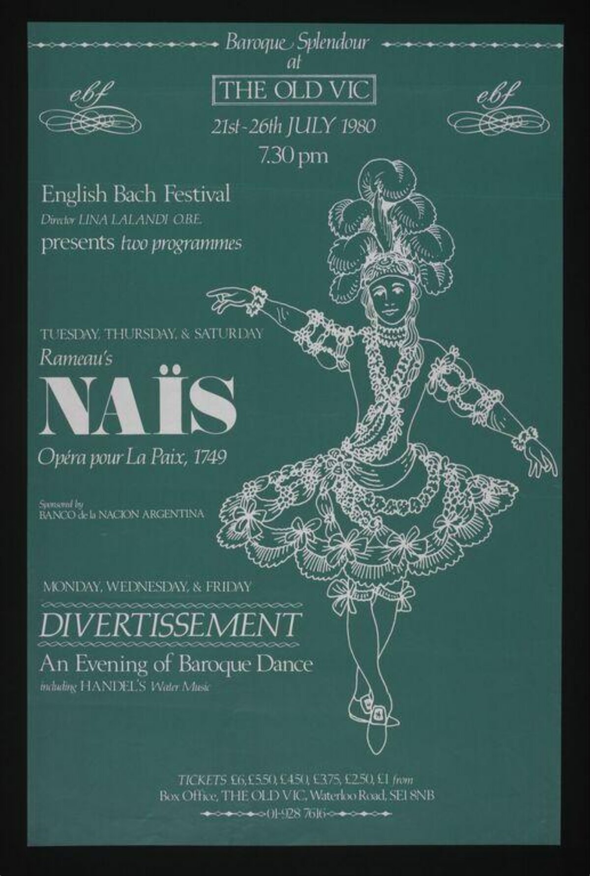 1980 Old Vic Baroque Festival Poster