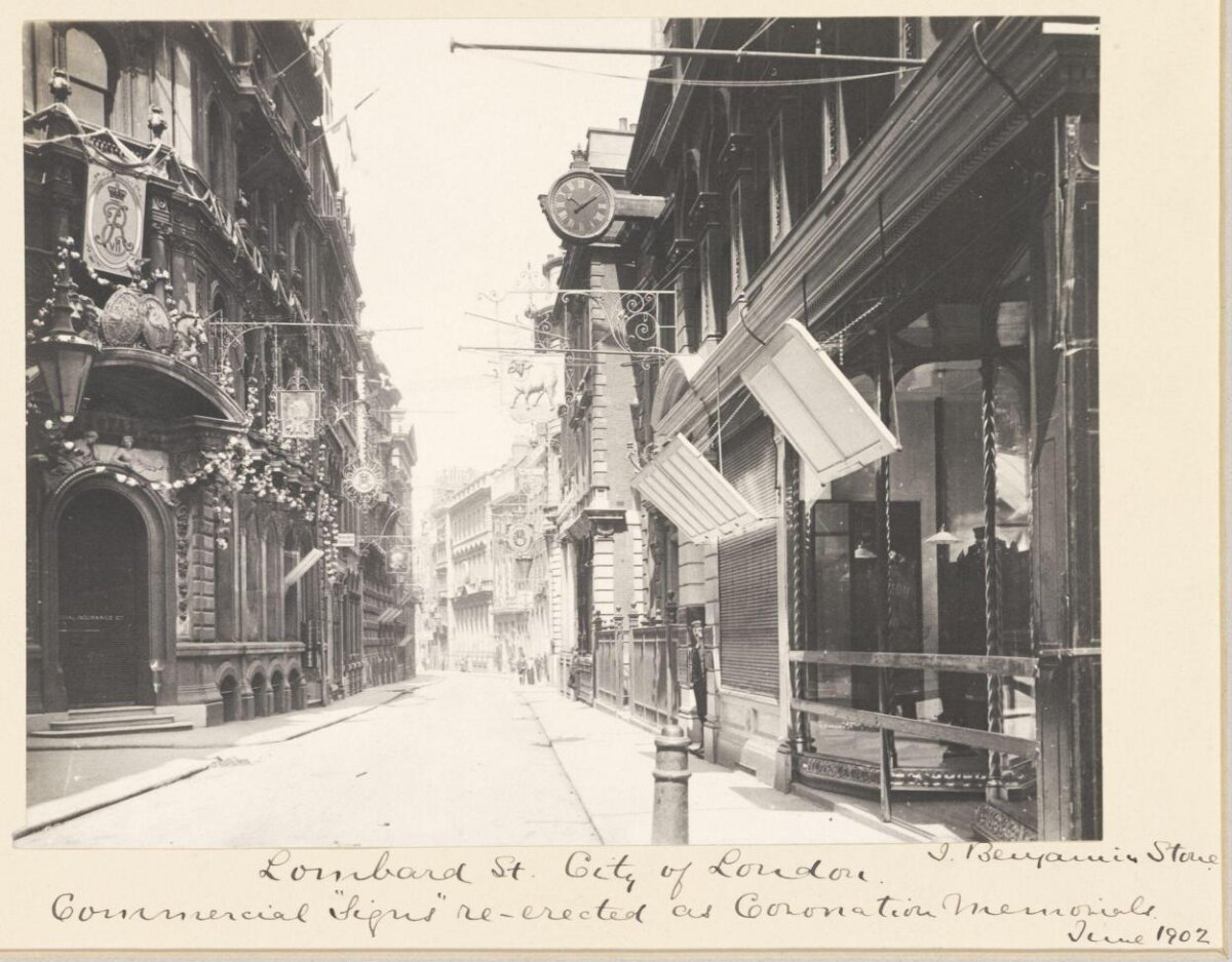 1902 London Lombard Street Streetscape