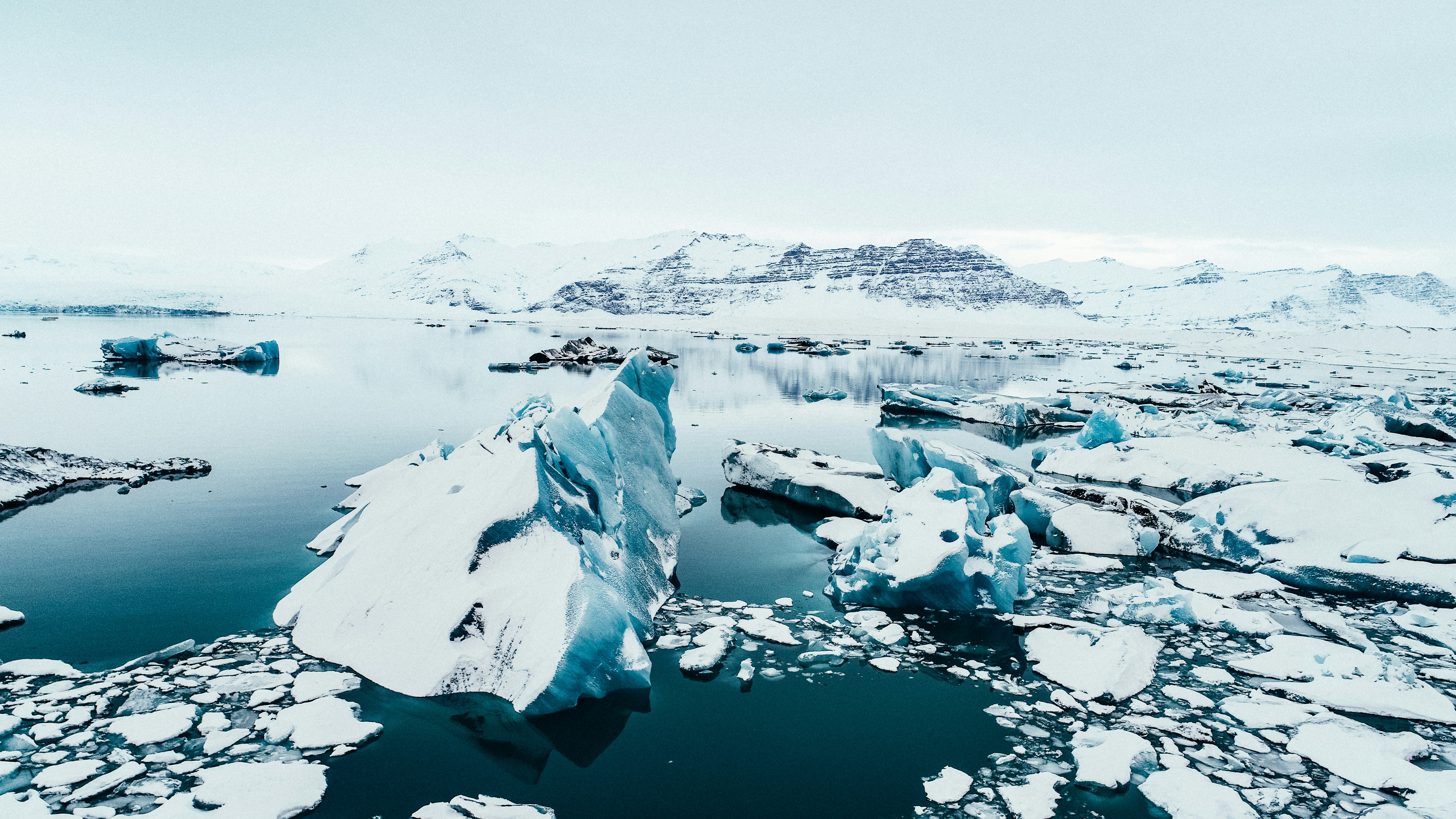 Glacial Lagoon with Icebergs