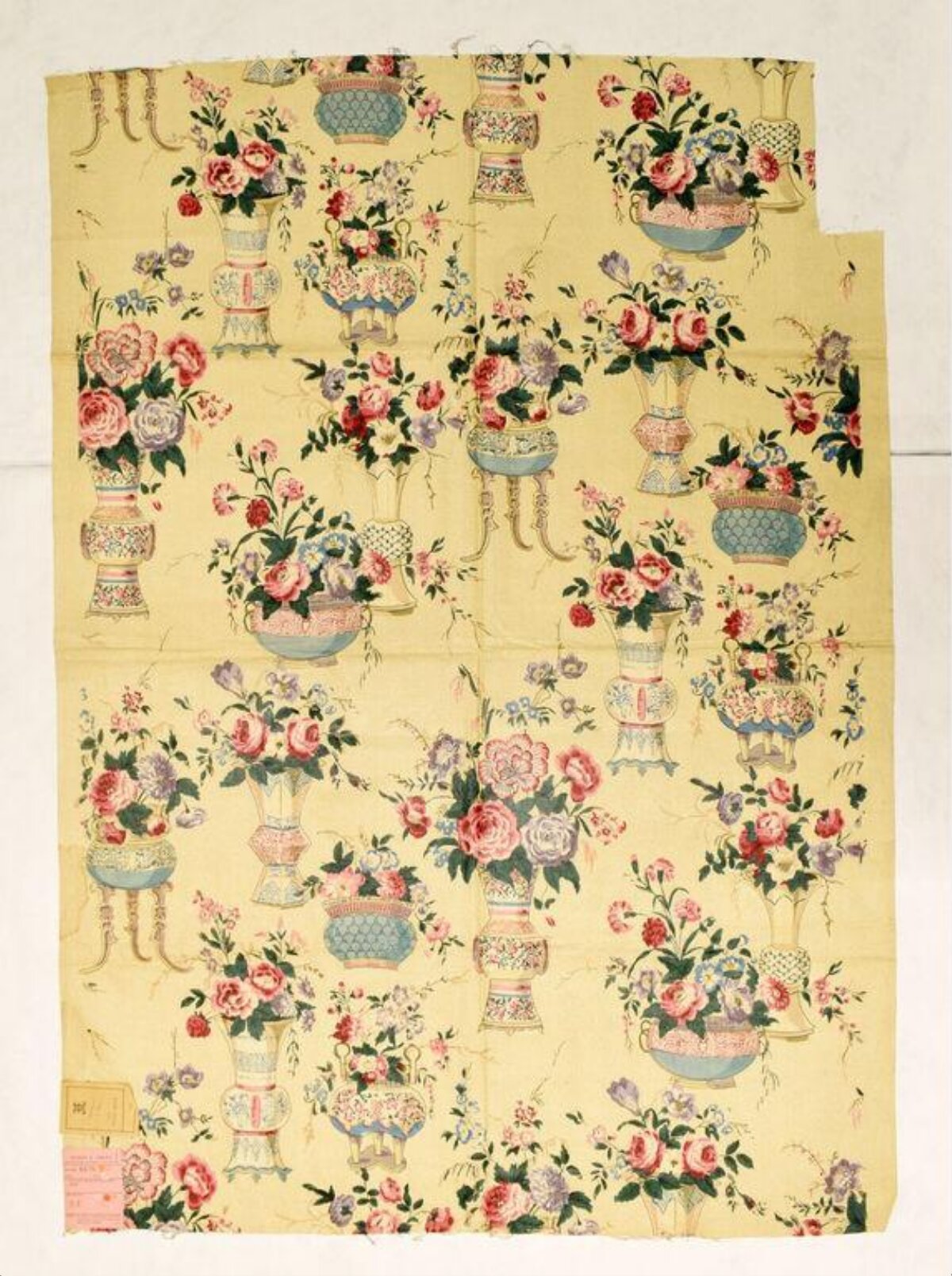 Vintage Floral Vase Textile Pattern
