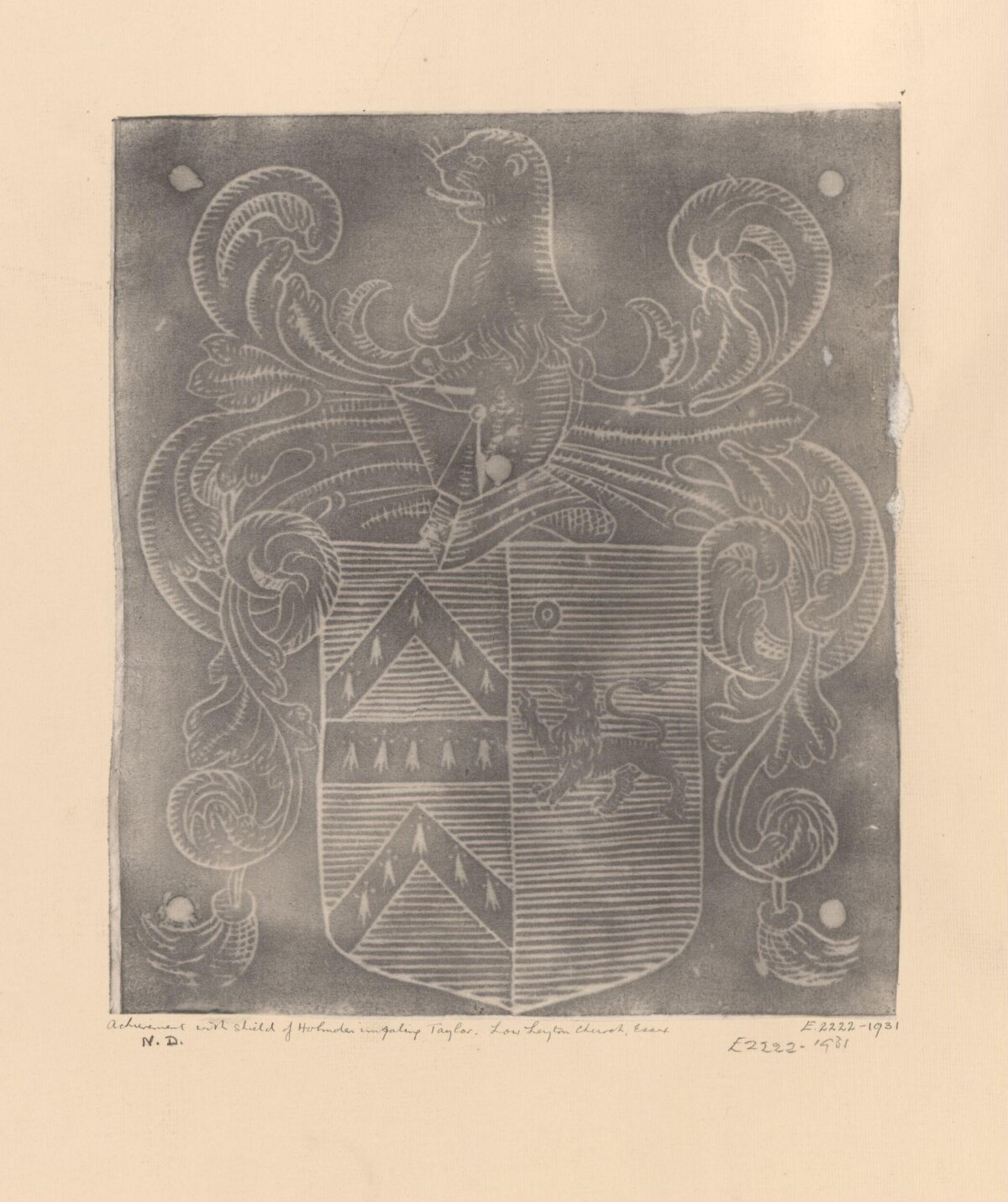 Heraldic Coat of Arms Rubbing