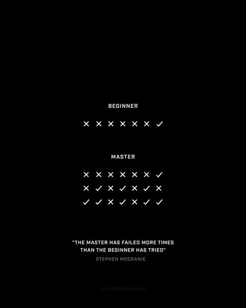 Beginner vs Master Success Quote