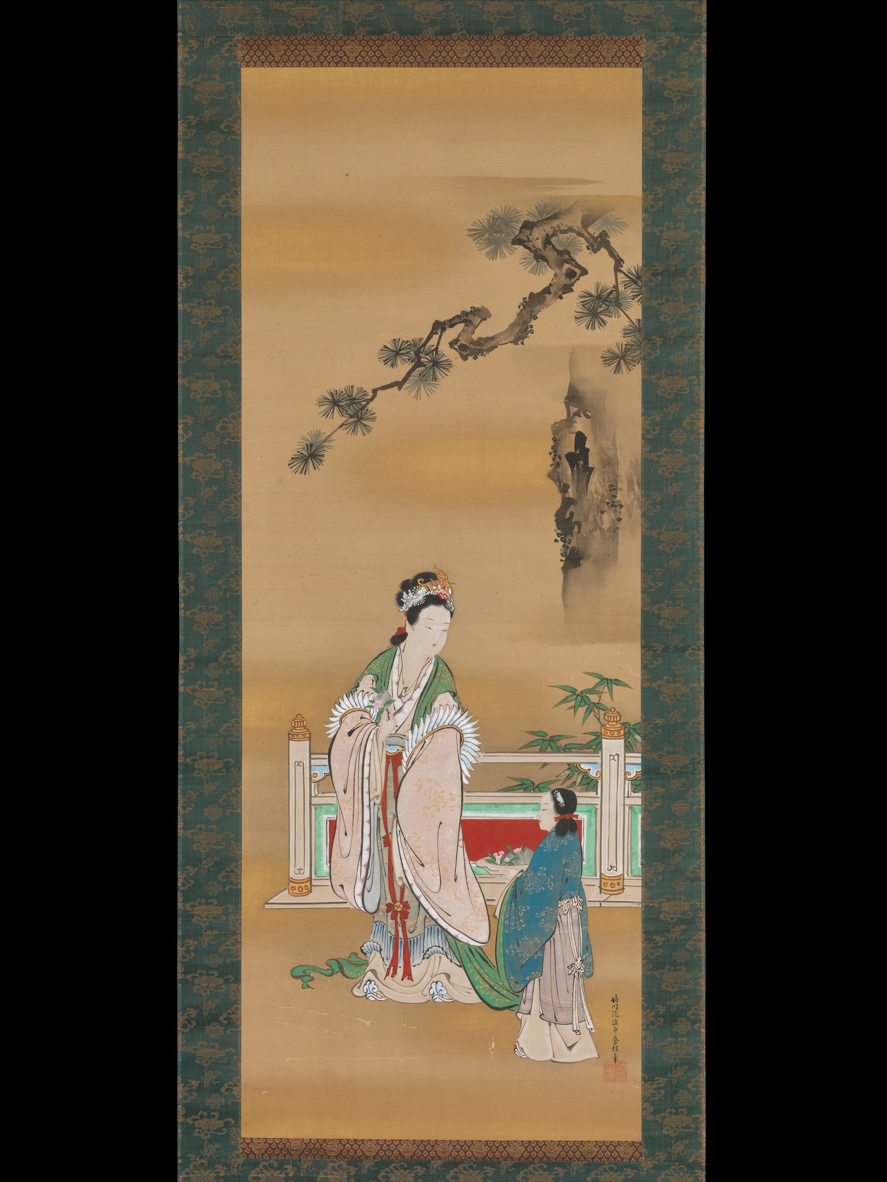 Two Ancient Ladies Scroll Painting