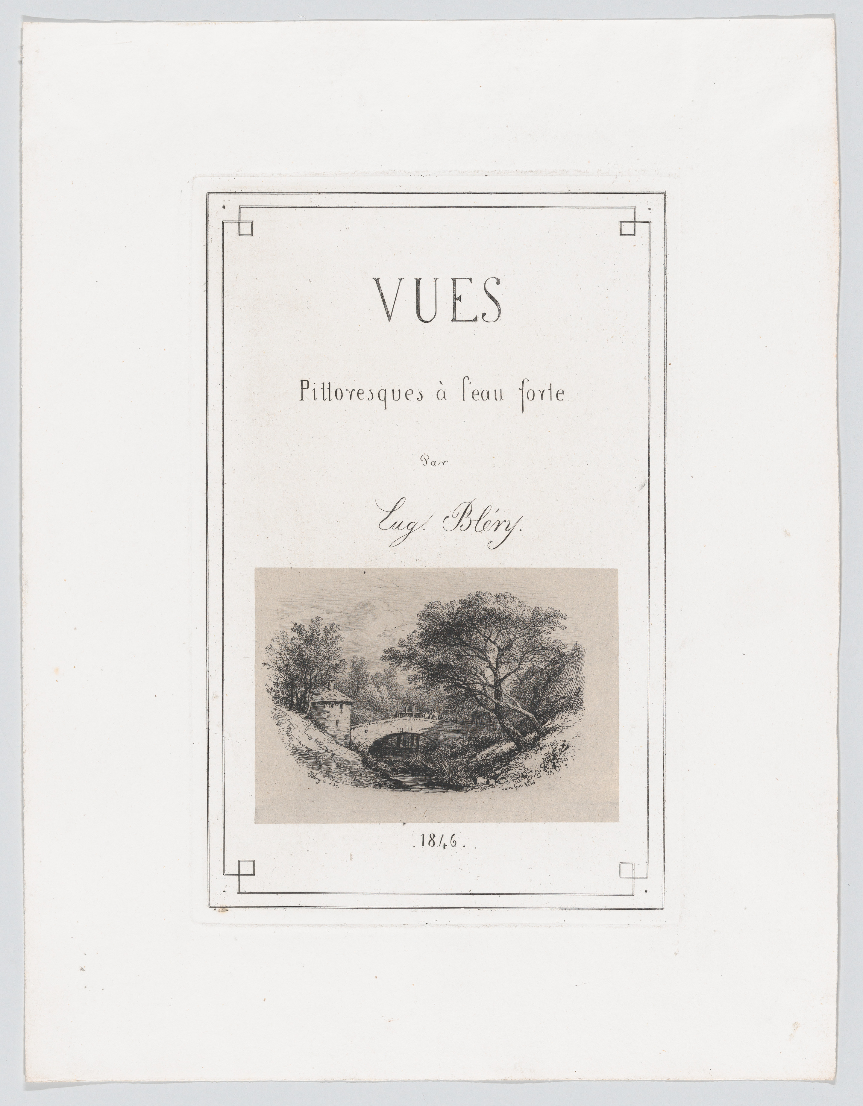 1846 French Etching Title Page