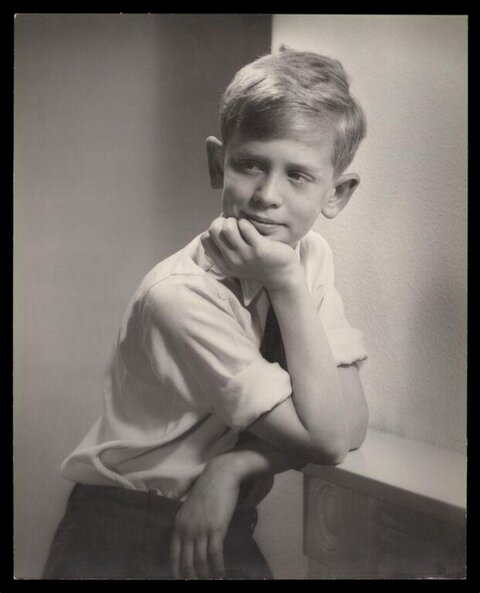 Vintage Studio Portrait of Young Boy