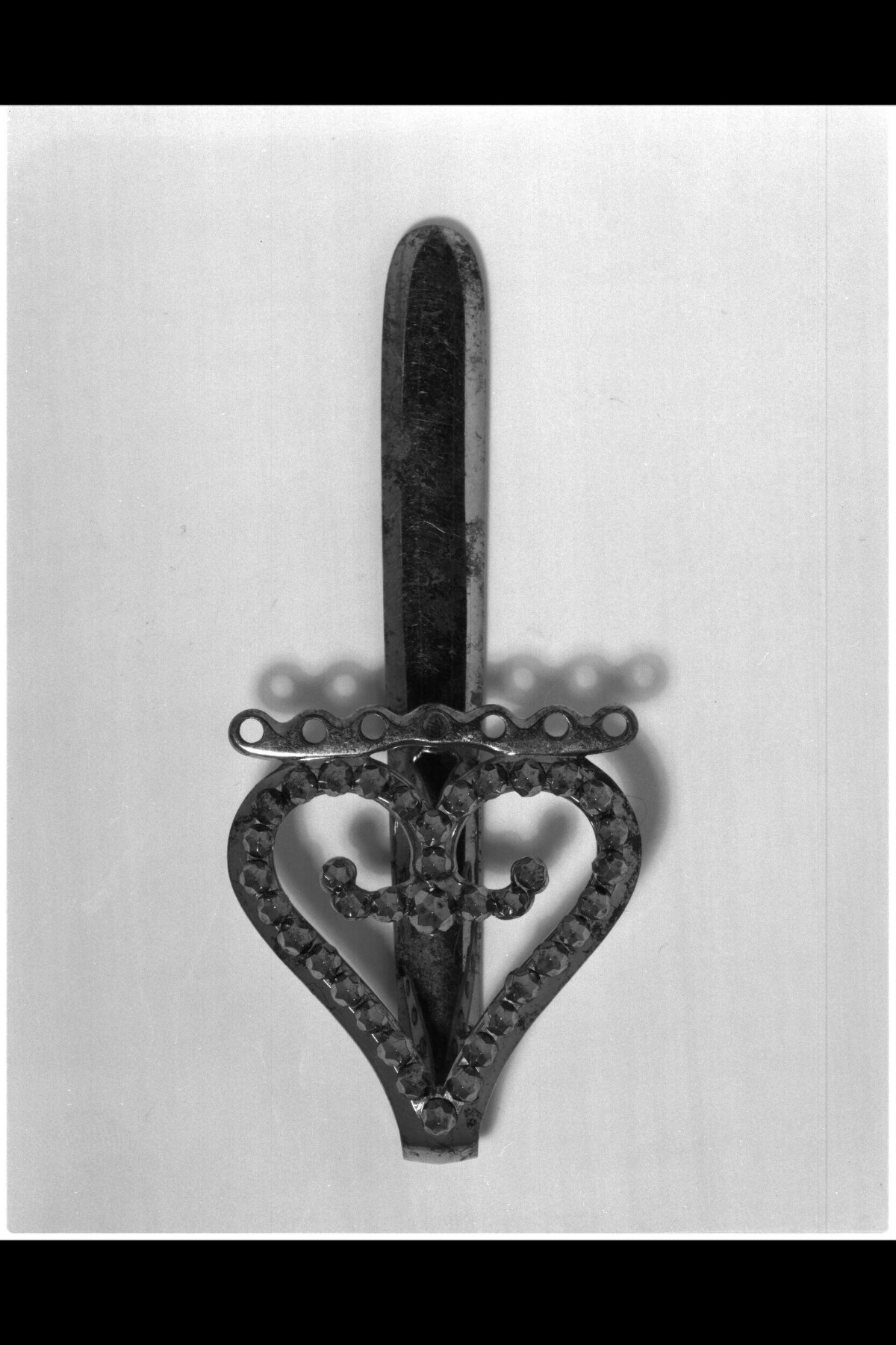 Vintage Sword Through Heart Brooch