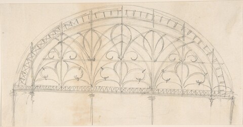 Pencil Sketch of Gothic Arched Window