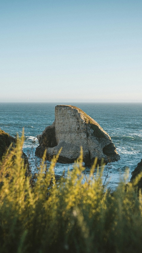 Large Sea Stack in Open Ocean