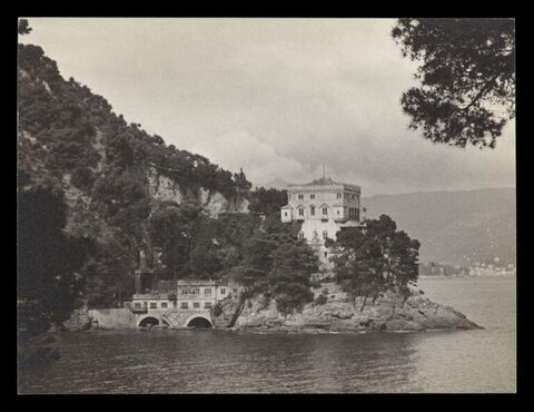 Vintage Seaside Clifftop Castle View