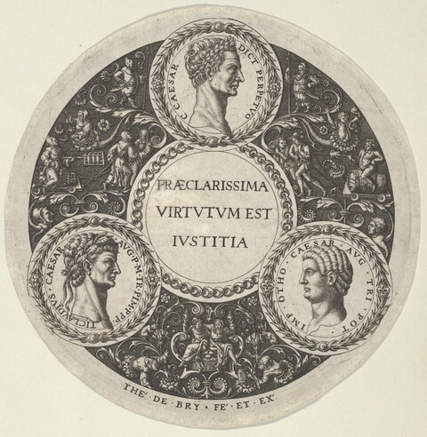 Circular Engraving of Roman Caesars