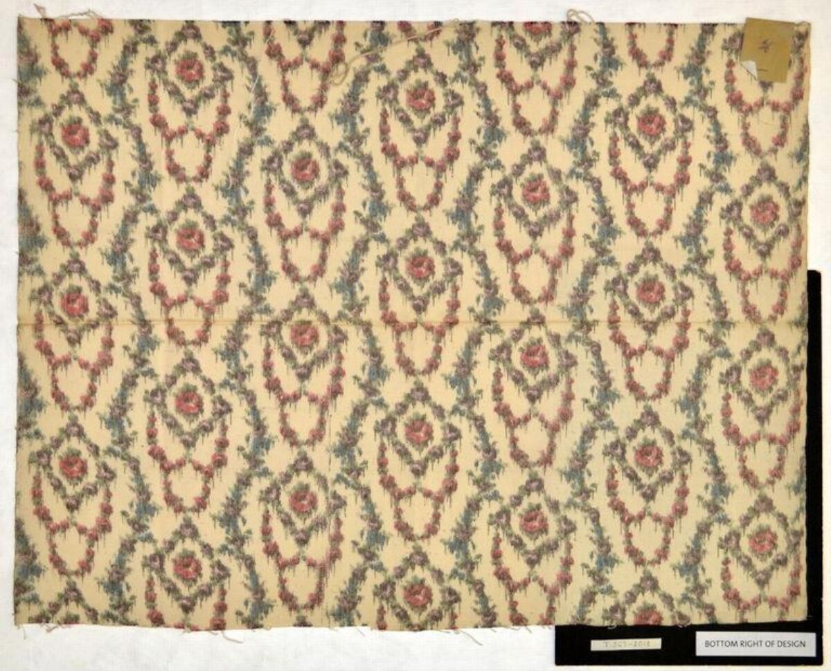 Vintage Floral Patterned Fabric Sample