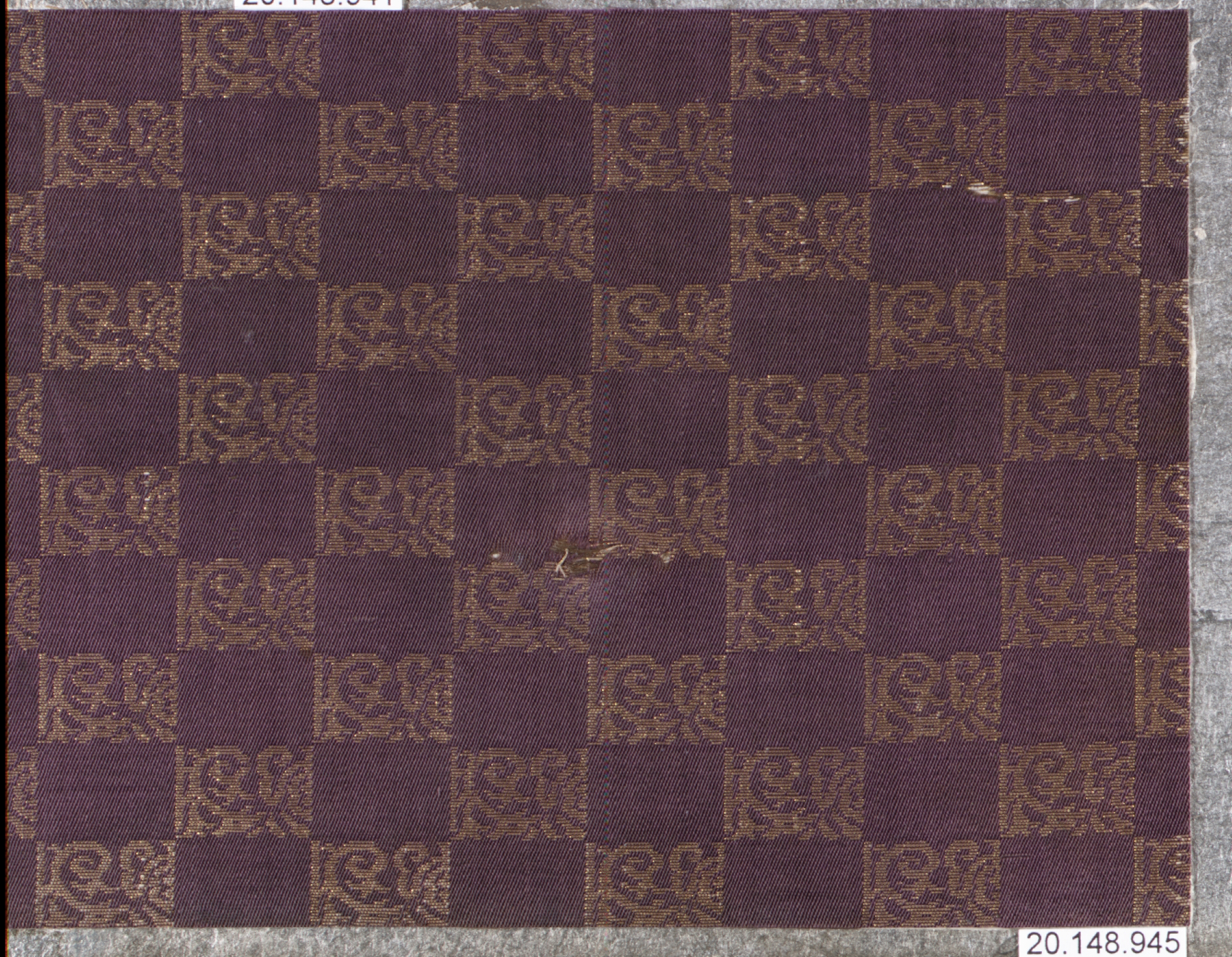 Purple Gold Checkered Woven Textile